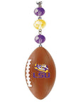 Louisiana State University - Team FOOTBALL - MAGNETIC ORNAMENT (SET/3) - MagTrim Magnetic Ornaments LLC