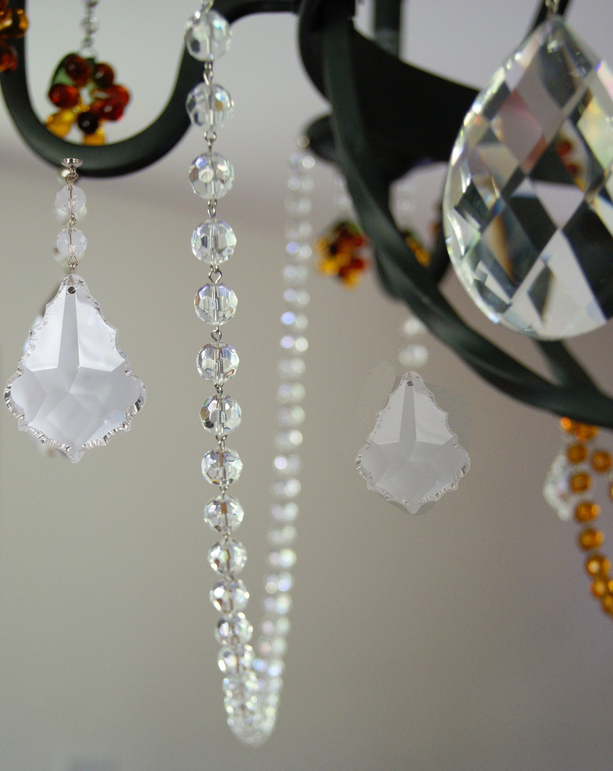 COMPLETE CHANDELIER MAKEOVER KIT - 5" Traditional Pendalogue - Magnetic Chandelier Crystals (6 Piece Kit)
