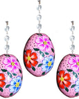 PINK FLORAL EGG MAGNETIC ORNAMENT (Box of 3) - Magnetic Chandelier Accessory TrimKit® - MagTrim Designs LLC