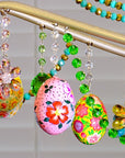 PINK FLORAL EGG MAGNETIC ORNAMENT (Box of 3) - Magnetic Chandelier Accessory TrimKit® - MagTrim Designs LLC