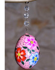 PINK FLORAL EGG MAGNETIC ORNAMENT (Box of 3) - Magnetic Chandelier Accessory TrimKit® - MagTrim Designs LLC