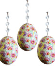 PINK/PURPLE FLORAL EGG MAGNETIC ORNAMENT (Box of 3) - Magnetic Chandelier Accessory TrimKit® - MagTrim Designs LLC