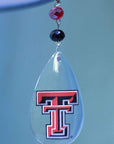 Texas Tech University - Logo Crystal (set of 3) MAGNETIC ORNAMENT - MagTrim Magnetic Ornaments LLC