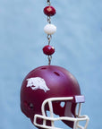 University of Arkansas - Helmet (set of 3) MAGNETIC ORNAMENT - MagTrim Magnetic Ornaments LLC