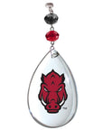 University of Arkansas - Logo Crystal (set of 3) MAGNETIC ORNAMENT - MagTrim Magnetic Ornaments LLC