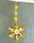 YELLOW CRYSTAL DAISY MAGNETIC ORNAMENT (Box of 3) - Magnetic Chandelier Accessory TrimKit® - MagTrim Designs LLC