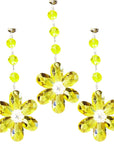 YELLOW CRYSTAL DAISY MAGNETIC ORNAMENT (Box of 3) - Magnetic Chandelier Accessory TrimKit® - MagTrim Designs LLC