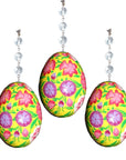 YELLOW - PURPLE/PINK FLORAL EGG MAGNETIC ORNAMENT (Box of 3) - Magnetic Chandelier Accessory TrimKit® - MagTrim Designs LLC