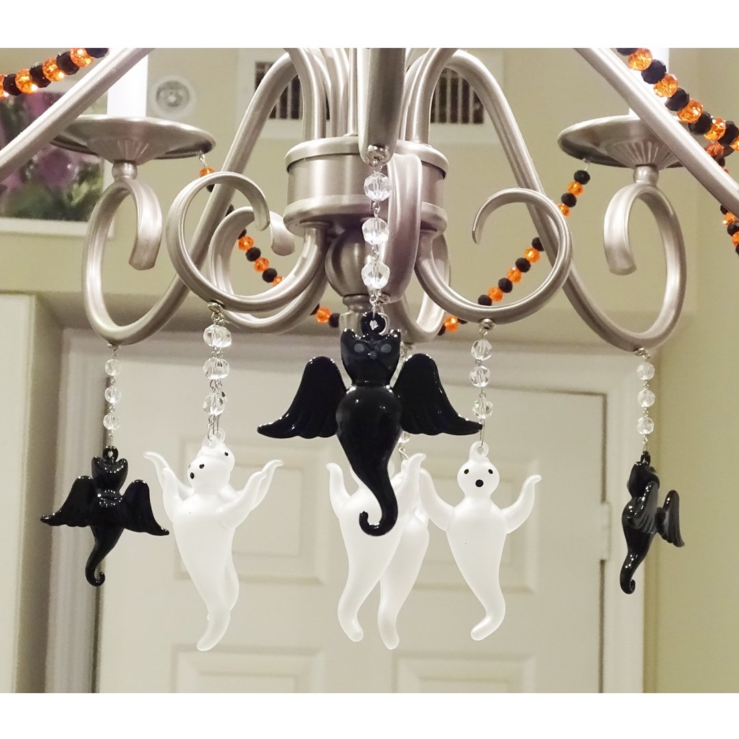 Ghosts and Bats on a Halloween Chandelier