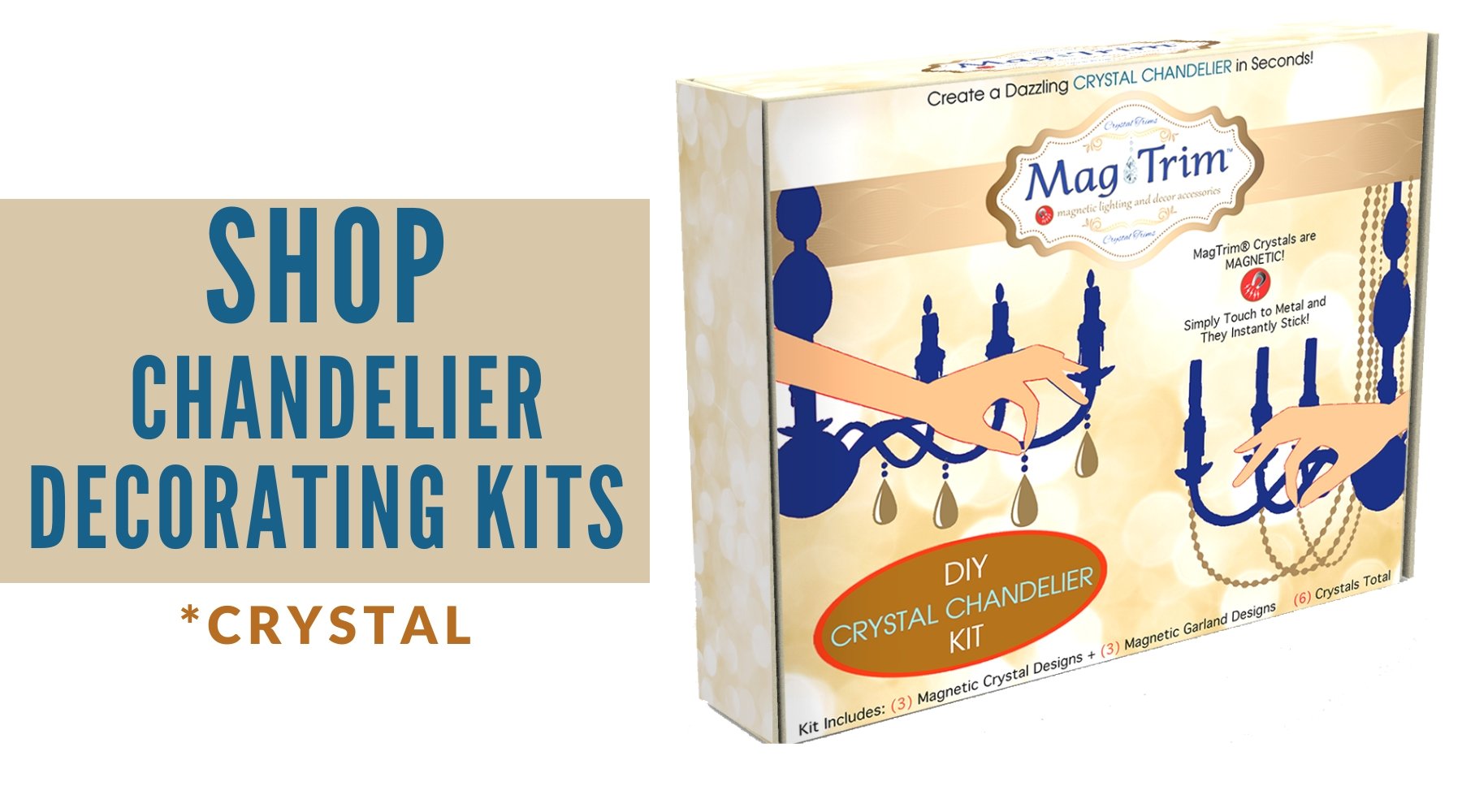 SHOP: CRYSTAL - COMPLETE CHANDELIER DECORATING KITS | MagTrim Designs LLC