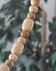 12" MAGNETIC WOOD BEAD GARLAND -NATURAL BEIGE (Set/3) - DIY WOOD BEAD CHANDELIER KIT®