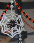 HALLOWEEN CHANDELIER MAKEOVER KIT - (3) Spider Web + (3) 12" Orange/Black Garland