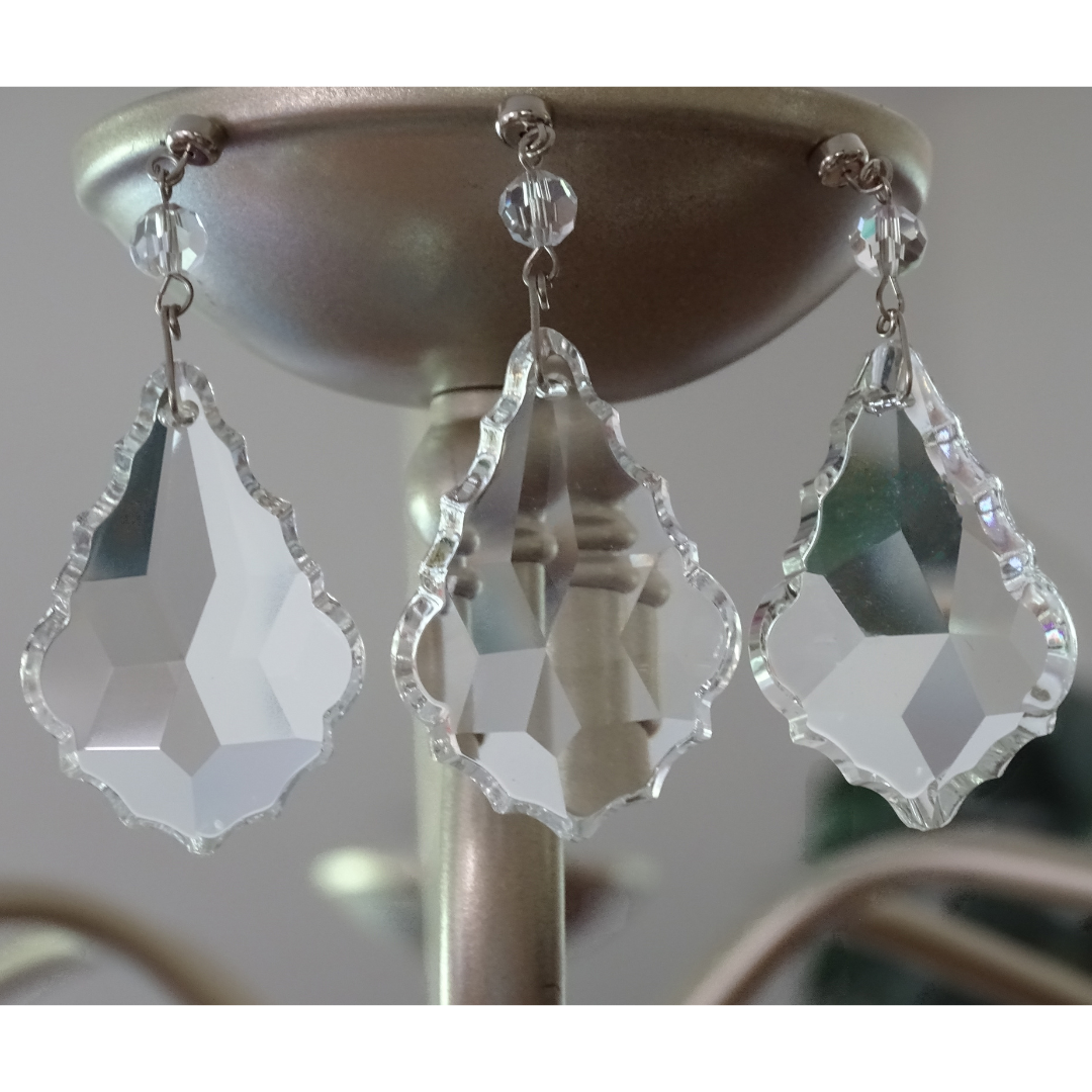 4&quot;, 3&quot;, 2.5&quot; CLEAR TRADITIONAL CRYSTAL PENDALOGUE - 3 Sizes Available - Magnetic Chandelier Crystal