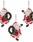RED RHINESTONE SANTA - 2 STYLES AVAILABLE  (Set/3) MAGNETIC CHANDELIER ORNAMENT