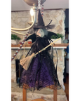 BLACK + PURPLE WITCH (Set/1) MAGNETIC HALLOWEEN CHANDELIER ORNAMENT