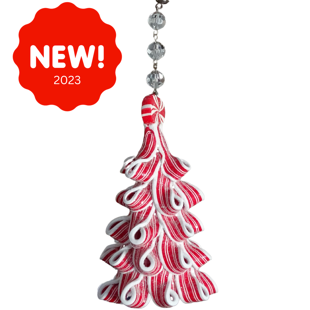 PEPPERMINT TREE (Set/3) or (Set/1) MAGNETIC CHANDELIER ORNAMENT