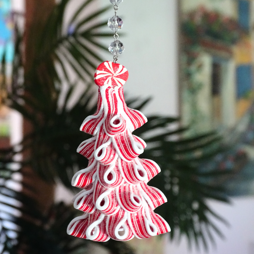 PEPPERMINT TREE (Set/3) or (Set/1) MAGNETIC CHANDELIER ORNAMENT