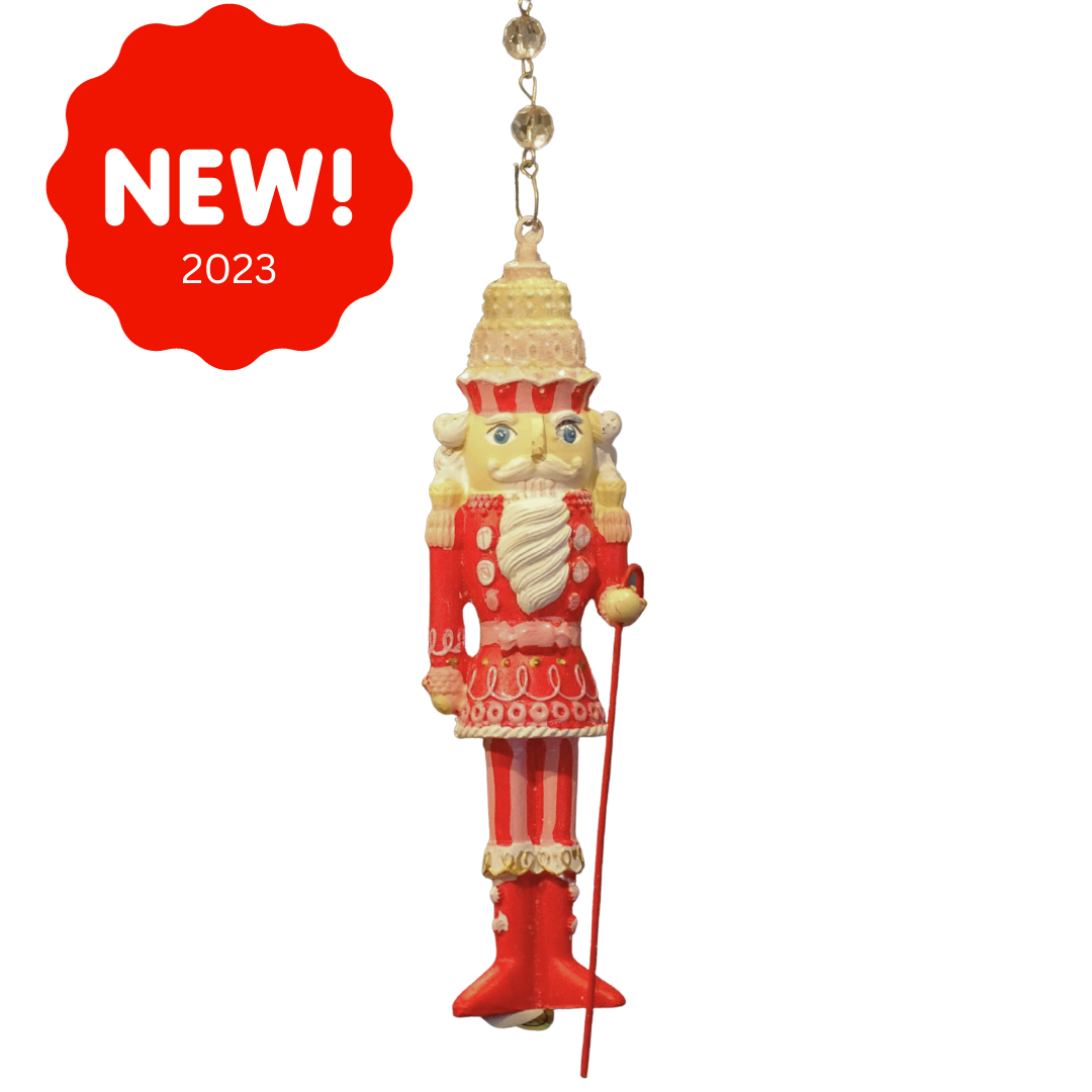 GLITTER PINK/RED NUTCRACKER (Set/1) MAGNETIC CHANDELIER ORNAMENT