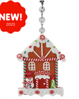 FLAT GINGERBREAD HOUSE - SNOWMAN (Set/3) or (Set/1) MAGNETIC CHANDELIER ORNAMENT