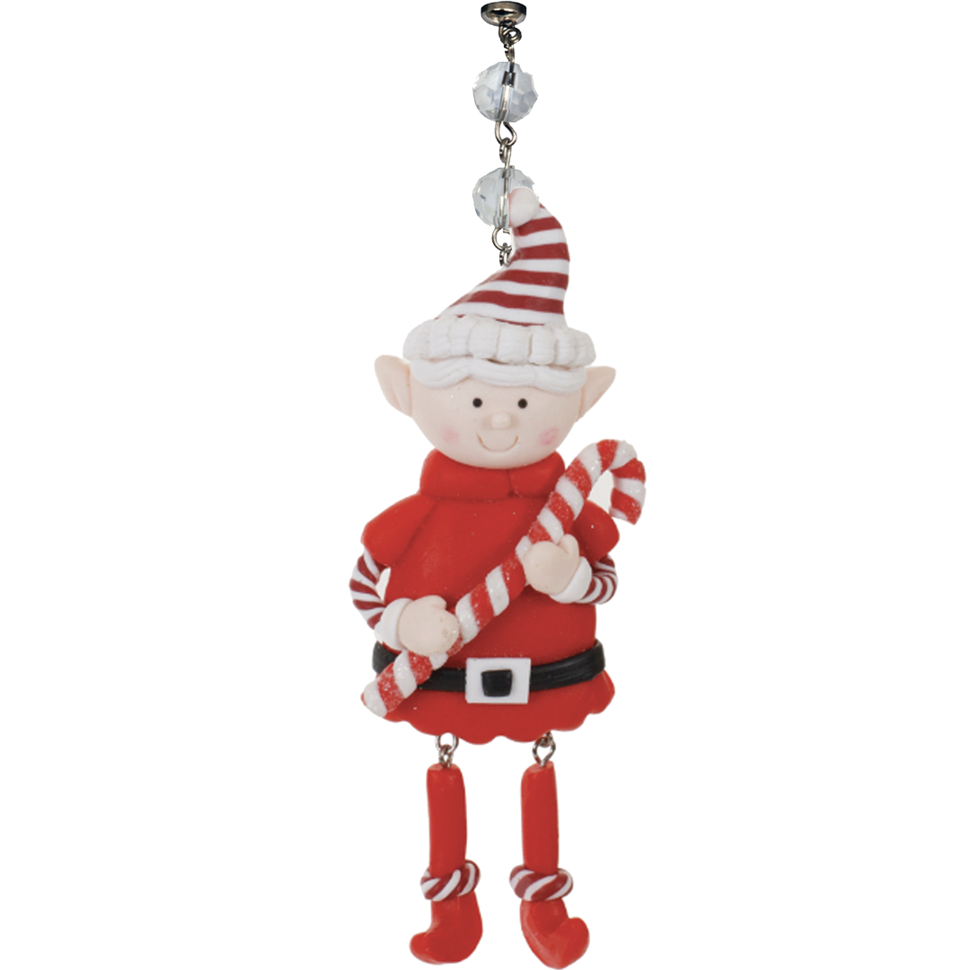 RED HOLIDAY ELF (Set/3) - MAGNETIC CHANDELIER ORNAMENT