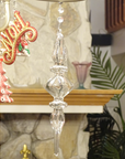 8.5" CLEAR GLASS FINIAL (Set/1) MAGNETIC CHANDELIER ORNAMENT