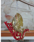 GLITTER GOLD/RED SLEIGH (Set/3) MAGNETIC CHANDELIER ORNAMENT