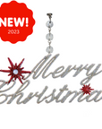 SILVER MERRY CHRISTMAS (Set/3) MAGNETIC CHANDELIER ORNAMENT