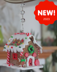 LIGHT UP GINGERBREAD HOUSE (Set/3) or (Set 1) MAGNETIC CHANDELIER ORNAMENT