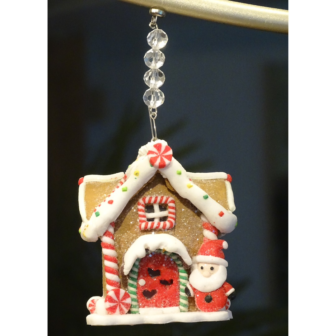 LIGHT UP GINGERBREAD HOUSE (Set 1) - Multiple Styles -MAGNETIC CHANDELIER ORNAMENT