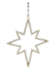 GOLD JEWELED STAR (Set/1) OR (Set/3) MAGNETIC CHANDELIER ORNAMENT