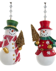 SNOWMAN HOLDING TREE (Set/1) MAGNETIC CHANDELIER ORNAMENT - 2 STYLES AVAILABLE