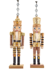 GLITTER GOLD + BLACK NUTCRACKERS (Set/1) or (Set/3)MAGNETIC CHANDELIER ORNAMENT