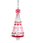 GLASS PEARL + PEPPERMINT TREE  (Set/1) or (Set/3) MAGNETIC CHANDELIER ORNAMENT