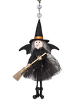 BLACK + GOLD WITCH (Set/1) or (Set/3) MAGNETIC HALLOWEEN CHANDELIER ORNAMENT