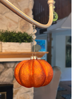 MERCURY GLASS PUMPKIN -  (Set/1) - MAGNETIC HALLOWEEN ORNAMENT