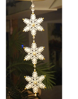 TIERED WHITE/GOLD SNOWFLAKE (Set/3) MAGNETIC CHANDELIER ACCESSORY