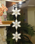 TIERED WHITE/GOLD SNOWFLAKE (Set/3) MAGNETIC CHANDELIER ACCESSORY