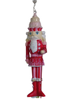 GLITTER PINK/RED NUTCRACKER (Set/1) MAGNETIC CHANDELIER ORNAMENT