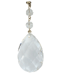 4" CLEAR FACETED WEAVED ALMOND Magnetic Chandelier Crystal (Box of 3) - MagTrim Designs LLC