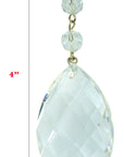 4" CLEAR FACETED WEAVED ALMOND Magnetic Chandelier Crystal (Box of 3) - MagTrim Designs LLC