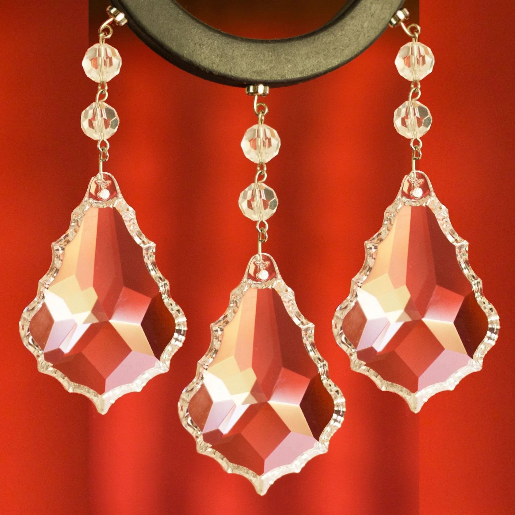 4&quot;, 3&quot;, 2.5&quot; CLEAR TRADITIONAL CRYSTAL PENDALOGUE - 3 Sizes Available - Magnetic Chandelier Crystal