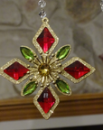 RED/GREEN/GOLD SNOWFLAKE (Set/3) MAGNETIC CHANDELIER ACCESSORY