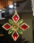 RED/GREEN/GOLD SNOWFLAKE (Set/3) MAGNETIC CHANDELIER ACCESSORY