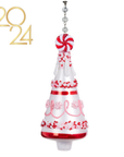 GLASS PEARL + PEPPERMINT TREE  (Set/1) MAGNETIC CHANDELIER ORNAMENT