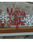 RED/WHITE MERRY & BRIGHT (Set/1) MAGNETIC CHANDELIER ORNAMENT