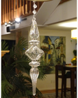 8.5" CLEAR GLASS FINIAL (Set/1) MAGNETIC CHANDELIER ORNAMENT