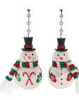 SNOWMAN w/ RED/GREEN SCARF (Set/1) MAGNETIC CHANDELIER ORNAMENT - 2 STYLES AVAILABLE