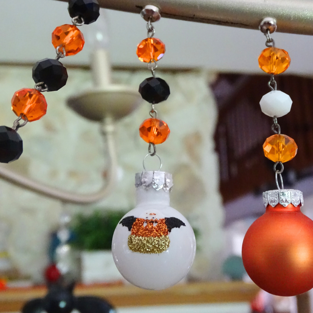 2" MINI HALLOWEEN BALL ORNAMENT (SET/3)– BATTY CANDY CORN