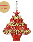 RED/GOLD JOY PEACE TREE (Set/3) MAGNETIC CHANDELIER ORNAMENT