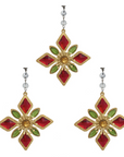 RED/GREEN/GOLD SNOWFLAKE (Set/3) MAGNETIC CHANDELIER ACCESSORY